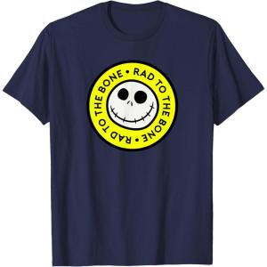 imageAmazon Essentials Mens Nightmare Before Christmas Jack Circle Rad To The Bone TShirt Black Graphic Print SmallNavy Blue