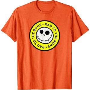 imageAmazon Essentials Mens Nightmare Before Christmas Jack Circle Rad To The Bone TShirt Black Graphic Print SmallOrange
