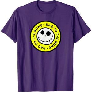 imageAmazon Essentials Mens Nightmare Before Christmas Jack Circle Rad To The Bone TShirt Black Graphic Print SmallPurple