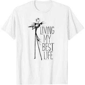 imageAmazon Essentials Mens Nightmare Before Christmas Jack Living My Best Life Graphic TShirt White SmallWhite