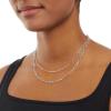imageAmazon Essentials 14K Gold Plated Layered 2 Row Chain NecklaceSilver