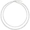 imageAmazon Essentials 14K Gold Plated Layered 2 Row Chain NecklaceSilver