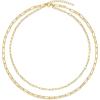 imageAmazon Essentials 14K Gold Plated Layered 2 Row Chain NecklaceYellow Gold