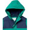 imageAmazon Essentials Babies Toddlers and Boys Heavyweight Hooded Puffer JacketGreen Navy Color Block
