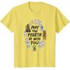 imageAmazon Essentials Boys May the Fourth Be With You Doodle Characters TShirt White SmallLemon Yellow