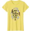 imageAmazon Essentials Boys May the Fourth Be With You Doodle Characters TShirt White SmallLemon Yellow