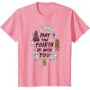 imageAmazon Essentials Boys May the Fourth Be With You Doodle Characters TShirt White SmallPink