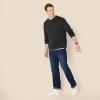 imageAmazon Essentials Mens RegularFit Crewneck TShirts LongSleeveBlack Charcoal Heather Stripe