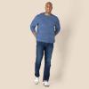 imageAmazon Essentials Mens RegularFit Crewneck TShirts LongSleeveBlue Heather