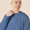 imageAmazon Essentials Mens RegularFit Crewneck TShirts LongSleeveBlue Heather
