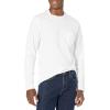 imageAmazon Essentials Mens RegularFit Crewneck TShirts LongSleeveWhite