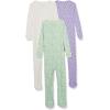 imageAmazon Essentials Unisex Toddlers and Babies Cotton SnugFit Footed Sleeper Pajamas MultipacksMint Green Forest AnimalsPurple DotsWhite