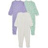 imageAmazon Essentials Unisex Toddlers and Babies Cotton SnugFit Footed Sleeper Pajamas MultipacksMint Green Forest AnimalsPurple DotsWhite