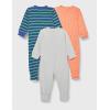 imageAmazon Essentials Unisex Toddlers and Babies SnugFit Cotton Footless Sleeper Pajamas MultipacksBlue Green StripeCream SquirrelOrange Dots