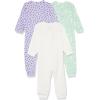 imageAmazon Essentials Unisex Toddlers and Babies SnugFit Cotton Footless Sleeper Pajamas MultipacksMint Green Forest AnimalsPurple DotsWhite