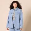 imageAmazon Essentials Womens OversizedFit Heavyweight Denim Shirt JacketLight Wash