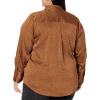 imageAmazon Essentials Womens RegularFit Satin Button Down Blouse Available in Plus SizeDark Chestnut Brown Leopard