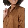 imageAmazon Essentials Womens RegularFit Satin Button Down Blouse Available in Plus SizeDark Chestnut Brown Leopard