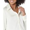 imageAmazon Essentials Womens RegularFit Satin Button Down Blouse Available in Plus SizeEggshell
