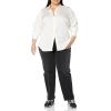 imageAmazon Essentials Womens RegularFit Satin Button Down Blouse Available in Plus SizeEggshell