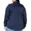 imageAmazon Essentials Womens RegularFit Satin Button Down Blouse Available in Plus SizeNavy