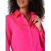 imageAmazon Essentials Womens RegularFit Satin Button Down Blouse Available in Plus SizeNeon Pink