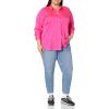 imageAmazon Essentials Womens RegularFit Satin Button Down Blouse Available in Plus SizeNeon Pink