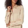imageAmazon Essentials Womens RegularFit Satin Button Down Blouse Available in Plus SizeTan