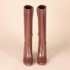 imageAmazon Essentials Womens Tall Heel BootChestnut Brown Faux Leather