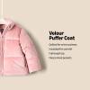 imageAmazon Essentials x Sofia Grainge Toddlers and Baby Girls Velour Puffer JacketRose