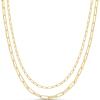 imageAmazon Essentials 14K Gold Plated Layered 2 Row Chain NecklaceYellow Gold