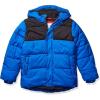 imageAmazon Essentials Babies Toddlers and Boys Heavyweight Hooded Puffer JacketBlack Cobalt Blue Color Block