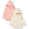imageAmazon Essentials Unisex Toddlers and Babies French Terry ZipUp Hoodie MultipacksBeigeCoral Pink