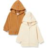 imageAmazon Essentials Unisex Toddlers and Babies French Terry ZipUp Hoodie MultipacksBeigeDark Camel