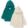 imageAmazon Essentials Unisex Toddlers and Babies French Terry ZipUp Hoodie MultipacksOatmeal HeatherDark Emerald Green
