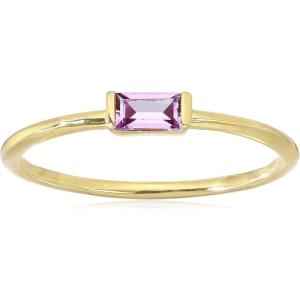imageAmazon Essentials 18K Yellow Gold Plated Sterling Silver Cubic Zirconia Fashion Stackable Ring previously Amazon CollectionAlexandrite Purple June
