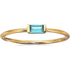 imageAmazon Essentials 18K Yellow Gold Plated Sterling Silver Cubic Zirconia Fashion Stackable Ring previously Amazon CollectionBlue Topaz December
