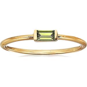imageAmazon Essentials 18K Yellow Gold Plated Sterling Silver Cubic Zirconia Fashion Stackable Ring previously Amazon CollectionPeridot August
