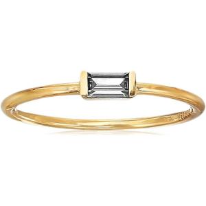 imageAmazon Essentials 18K Yellow Gold Plated Sterling Silver Cubic Zirconia Fashion Stackable Ring previously Amazon CollectionWhite April