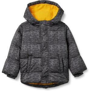 imageAmazon Essentials Babies Toddlers and Boys Heavyweight Hooded Puffer JacketCharcoal Heather