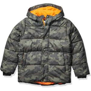 imageAmazon Essentials Babies Toddlers and Boys Heavyweight Hooded Puffer JacketDark Military Green Camouflage
