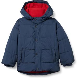imageAmazon Essentials Babies Toddlers and Boys Heavyweight Hooded Puffer JacketNavy