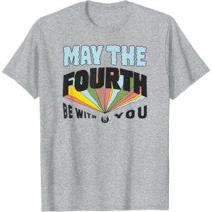 imageAmazon Essentials Boys May the Fourth Be With You Multi Color TShirt Blue SmallHeather Grey