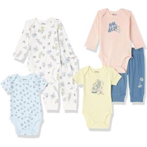 imageAmazon Essentials Disney  Marvel  Star Wars Unisex Babies 6Piece Outfit Set Pack of 6Alice Tea Party