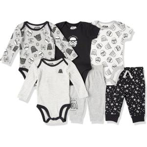 imageAmazon Essentials Disney  Marvel  Star Wars Unisex Babies 6Piece Outfit Set Pack of 6Star Wars Tiny Trooper