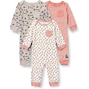imageAmazon Essentials Disney  Star Wars  Princess Baby Girls Cotton Coveralls Pack of 3Mickey Expressions