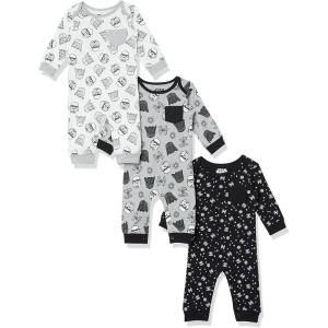 imageAmazon Essentials Disney  Star Wars  Princess Baby Girls Cotton Coveralls Pack of 3Star Wars Tiny Trooper