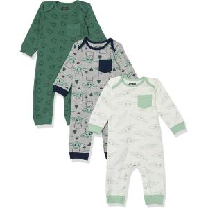 imageAmazon Essentials Disney  Star Wars  Princess Baby Girls Cotton Coveralls Pack of 3Star Wars the Child