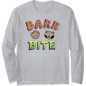 imageAmazon Essentials Guardians of the Galaxy Groot and Rocket Bark and Bite Long Sleeve TShirtHeather Grey
