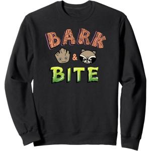 imageAmazon Essentials Guardians of the Galaxy Groot and Rocket Bark and Bite SweatshirtBlack